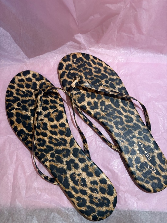 LC Lauren Conrad Leopard Print Slim-Strap Sandals - Black and Brown - Picture 6 of 6